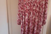 Beautiful satin v neck print dress
