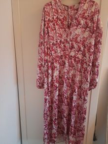 Beautiful satin v neck print dress