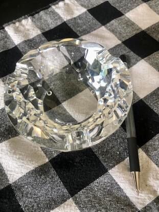 Heavy crystal ashtray