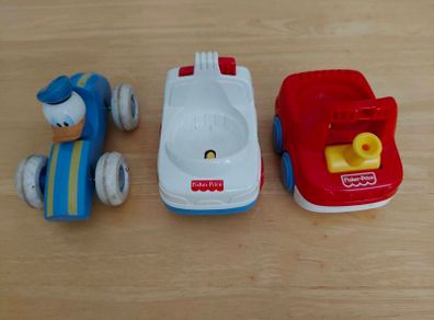 Vintage Fisher Price and Brio Donald Duck Car.