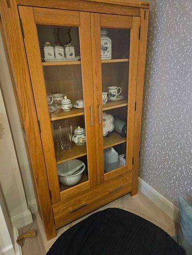 Solid Oak Display Cabinet