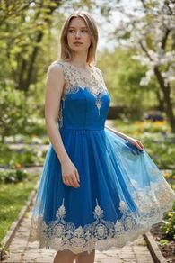 Blue and White Dress Size 16