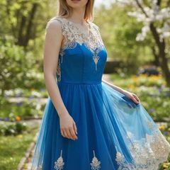 Blue and White Dress Size 16
