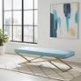 Luxury Eco Leather Bench  Gold Powder-Coated Metal, Heavy Duty Image 4