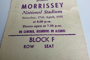 Morrissey  Concert Ticket From 1991 National Stadium.