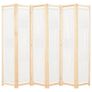 6-Panel Room Divider Cream 240x170x4 cm Fabric Image 2