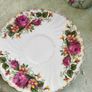 VTG Washington Ironstone Pottery English Rose 3 Saucers Plate Floral Gilt Image 4