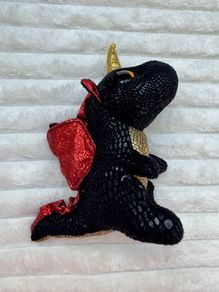 Ty Beanie Boos Grindal Black Dragon Plush approx. 6" Used Please see photos