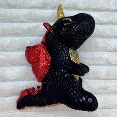 Ty Beanie Boos Grindal Black Dragon Plush approx. 6" Used Please see photos