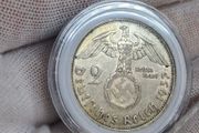 2 Reichsmark 1937 G Karlsruhe WW2 Silver Coin third Reich