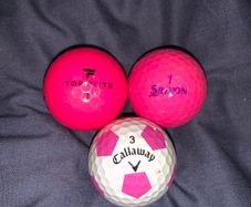 Pink golf balls (3)