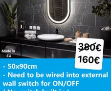 LED Bathroom Mirror Bluetooth Speakers 50x90cm