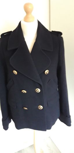 New Navy Hobbs Military Style Wool Coat/Jacket Size 10