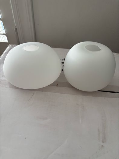 Pendant light silver with white glass