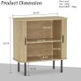 Sideboard, Buffet Storage Cabinet for Living Room, Kitchen Cupboard with Tambour Sliding Door, Storage Unit for Modern Home Dinning Room,Nature Image 2