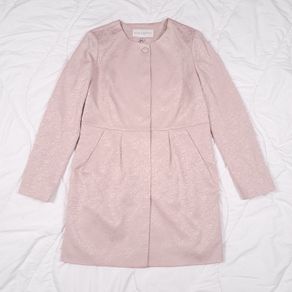 Edina Ronay Blush Pink Embossed Pattern Coat Size L/XL