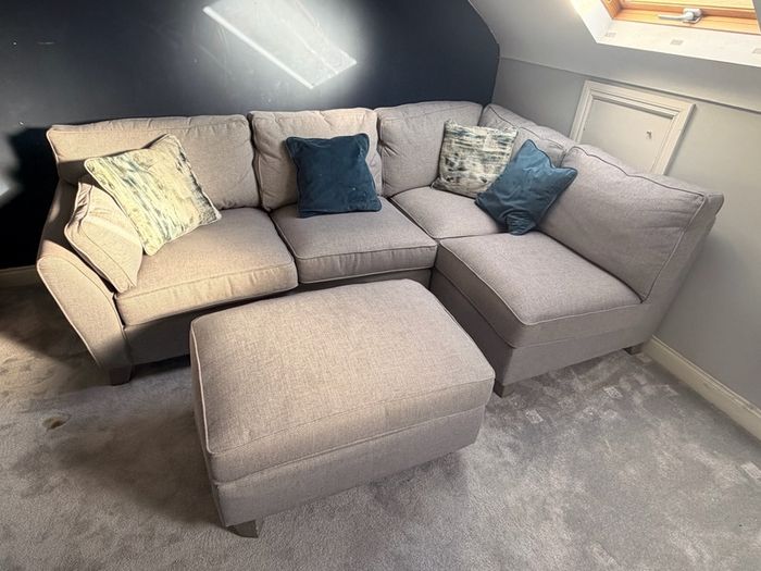 corner sofa and footstool
