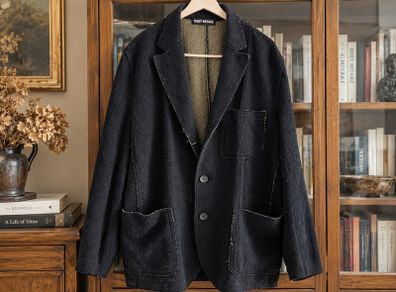 ISSEY MIYAKE Designer Wool Blend Blazer