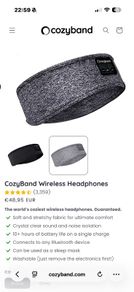 CozyBand Wireless Headphones grey