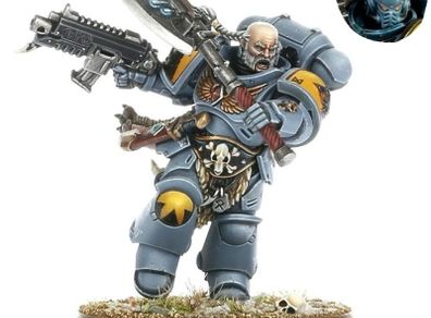 Warhammer 40k - Haldor Icepelt - Space Wolves 40k Lieutenant with Power Axe -NOS