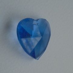 Blue Heart pendant beads, Craft supplies, Glass heart, Suncatcher parts, Jewellery supplies