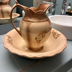 Vintage floral jug and bowl