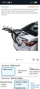 saris bones 3 x bike rack