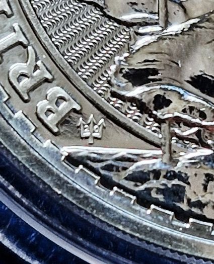 2017 1oz Silver Britannia Coin 20th Anniversary Trident Privy