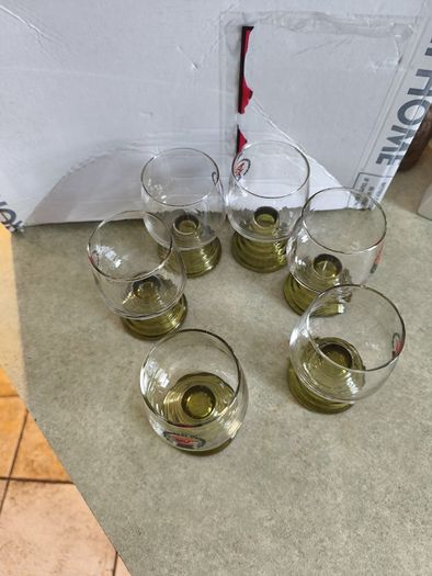 Set Of 6 Vintage 1960 Osterreich Gutesiegel Wein Wine Glasses