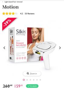 Silk n motion IPL permanent hair removal device brand new