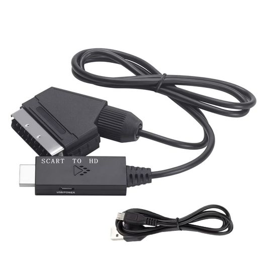 SCART to HDMI-Compatible Converter Cable 1080P SCART in HDMI Out HD 720P/1080P Switch Video Audio Converter Adapter for HDTV/BOX