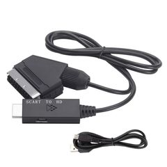 SCART to HDMI-Compatible Converter Cable 1080P SCART in HDMI Out HD 720P/1080P Switch Video Audio Converter Adapter for HDTV/BOX