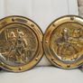 Pair of Vintage Brass Circular Embossed Plate Plaques Image 4