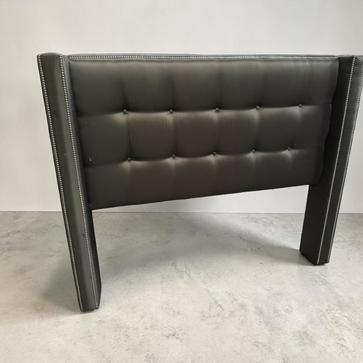 Black leather wingback headboard 5ft
