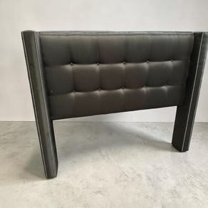 Black leather wingback headboard 5ft