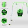 Kids Swing, Steel Nursery Swing, with Seatbelt, High Support Back, Front Guard, for Ages 6-36 Months - Green Image 5