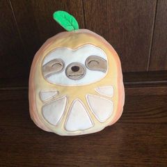 8 Inch Squishmallow Simon the sloth orange costume fruit squad