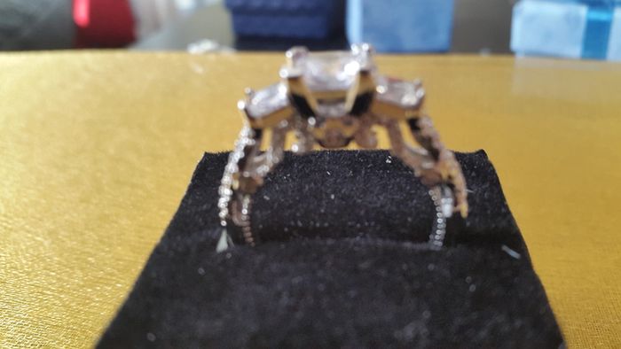 Vintage 3 Stone Fancy Engagement Ring