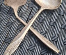 Vintage stamped Silver plated Childs Spoon & Pusher