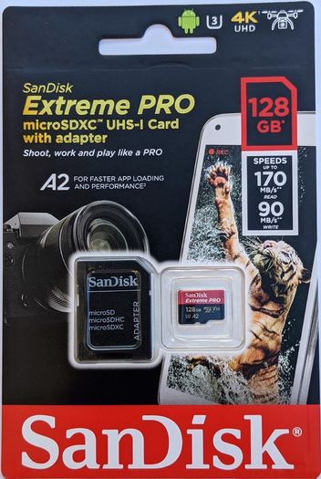 Sandisk Extreme Pro Micro Sd Microsd Card 128gb Fast Super Speed U3 V30