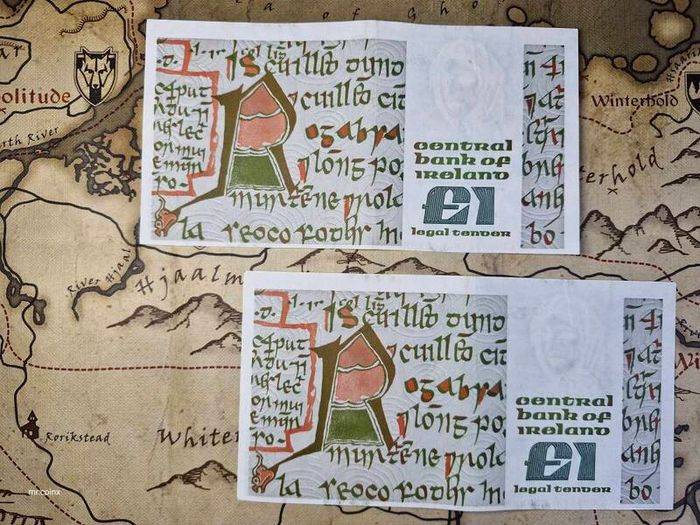 1 Pound B Series Sequential Pair 09/01/89 Queen Medb IRISH NOTE.