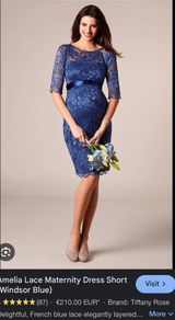 Tiffany Rose Blue Lace Maternity Dress Size 2