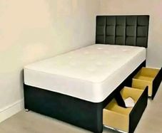 New Stylish single ,Double 4ft, 4ft6, King 5ft And 6ft Superking Sizes Divan Beds Instock. Drawers And Optional Tufted Mattresses Available. Free Delivery