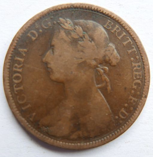 United Kingdom Half Penny 1886 Victoria Queen