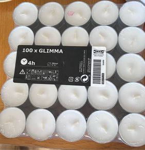 IKEA GLIMMA unscented tealight candles in a 100-pac