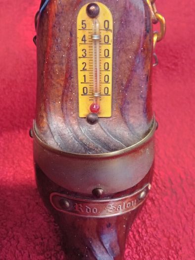 Vintage Wooden Clog Souvenir Thermometer