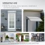 Door Canopy Awning Outdoor Window Rain Shelter Cover for Front/Back Door Porch Clear 100 x 75cm Image 6