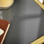 Modern Console Table, Tempered Glass Top Sofa Table with Steel Frame Adjustable Feet for Living Room, Hallway, Black Image 8