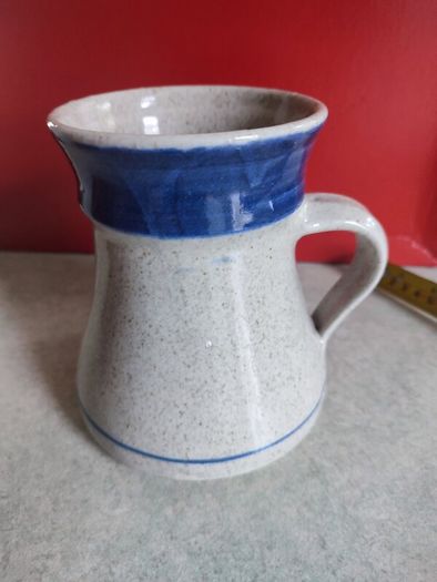Handcrafted Blue Gray Glazed Art Studio Pottery Tall Mug AS Flower VASE