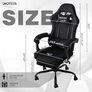 Gaming Chair for Adults, Ergonomic Gaming Chair with Footrest, Lumbar Support and Headrest, Adjustable Height computer chairs gaming, fabric gamer chair for Home Office, Black Image 3